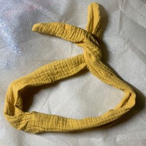 Korean style mustard hair tie headband cotton gauze fall cotton muslin wire bow